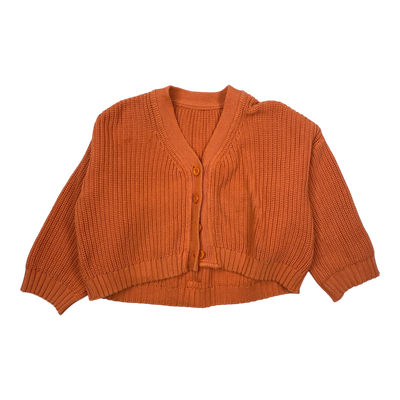 Metsola chunky knit cotton cardigan, desert sun | 98/104cm