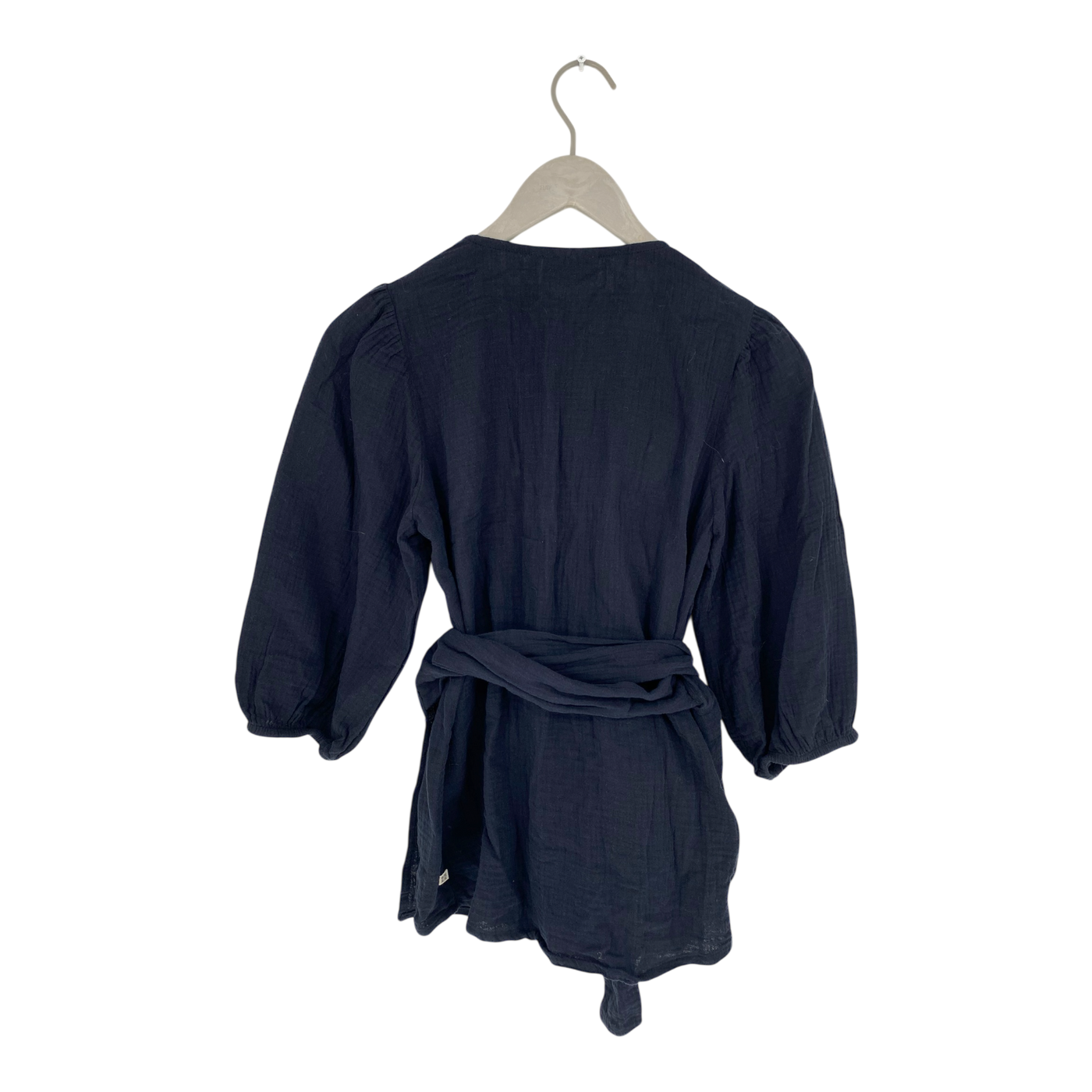 Kaiko muslin wrap blouse, black | woman XS