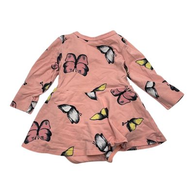 Blaa body dress, butterfly | 62/68cm