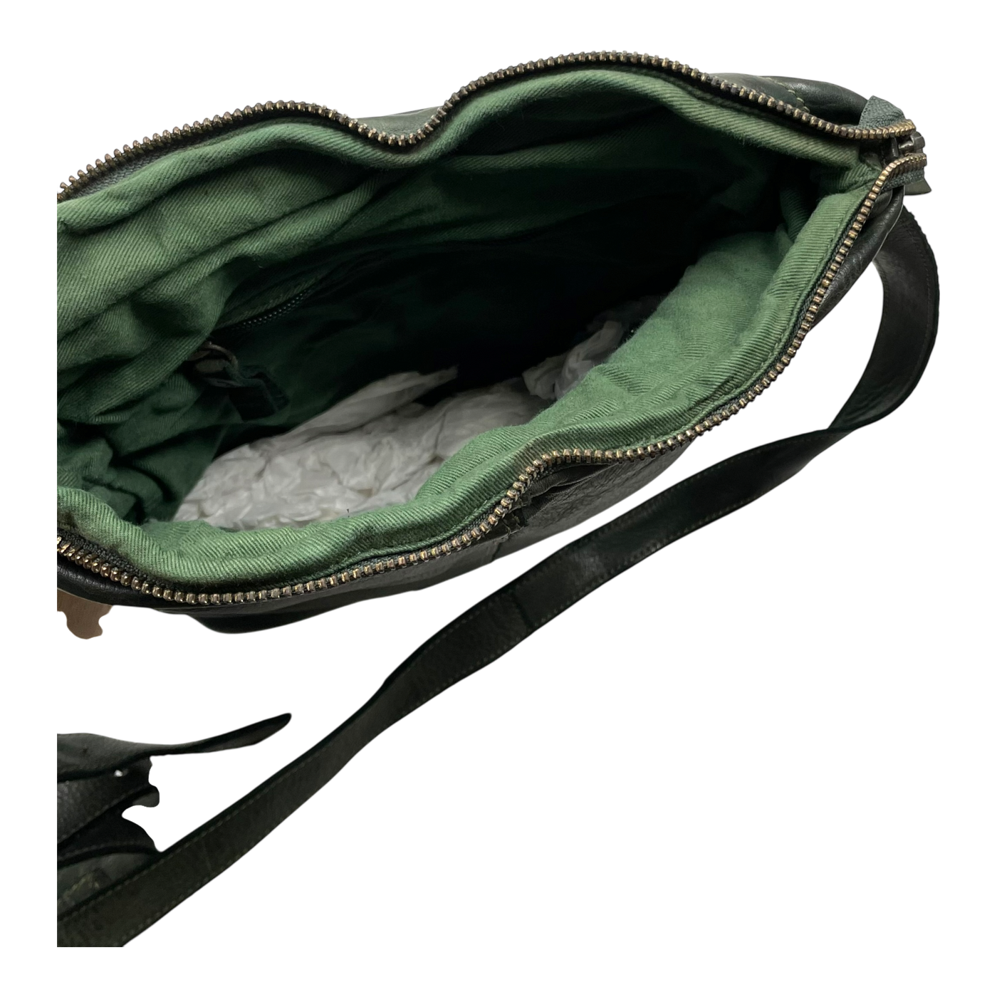 Harold's Bags leather submarine crossbag, hunter green