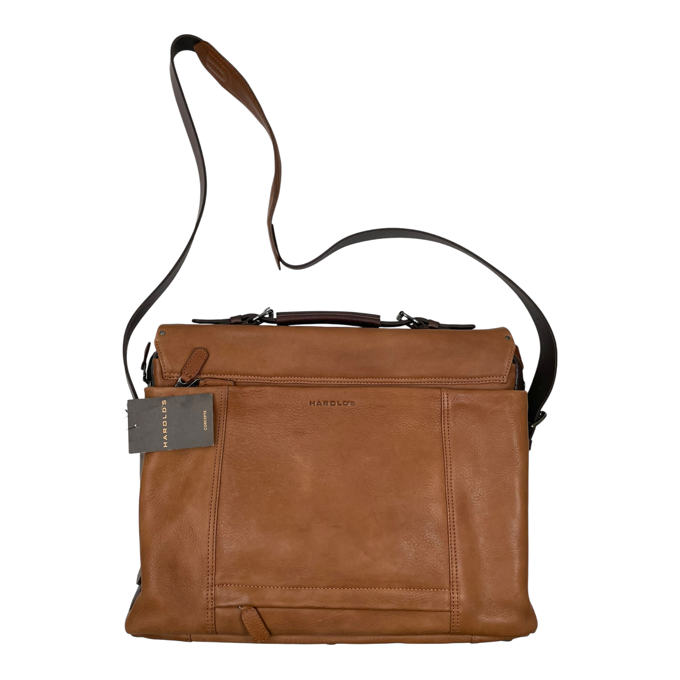 Harold's Bags ivy lane briefcase bag, cognac