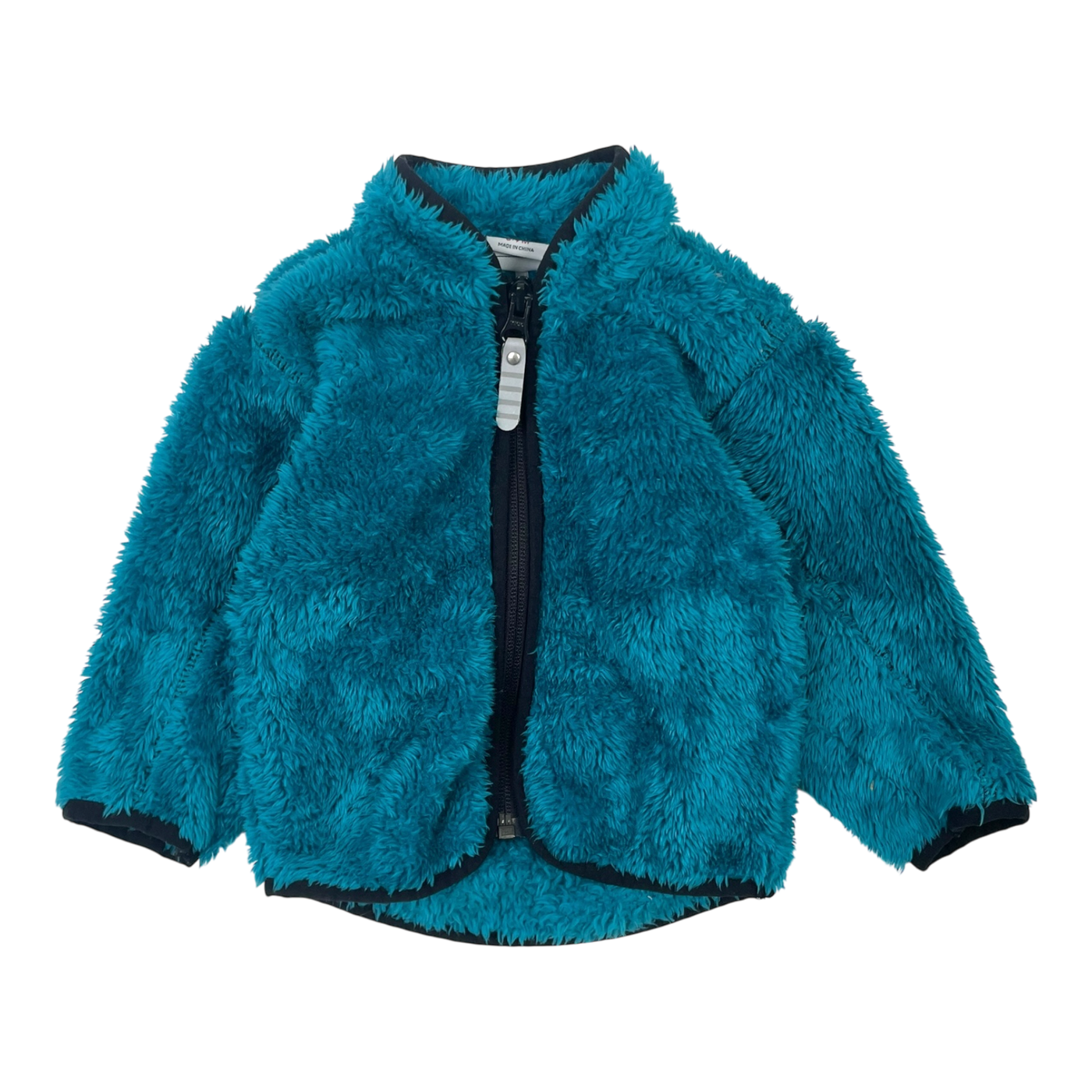 Polarn O. Pyret fluffy jacket, turquoise | 74cm