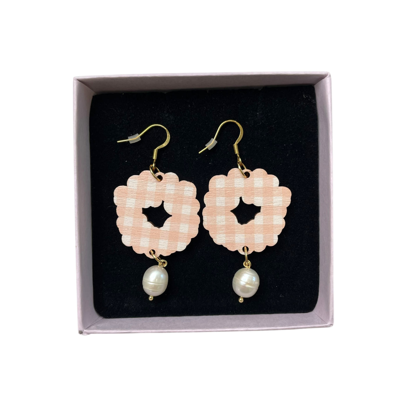 Maanantaimalli rauha earrings, peach/pearl | onesize