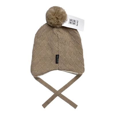 Kaiko grid baby beanie, almond | 40/42