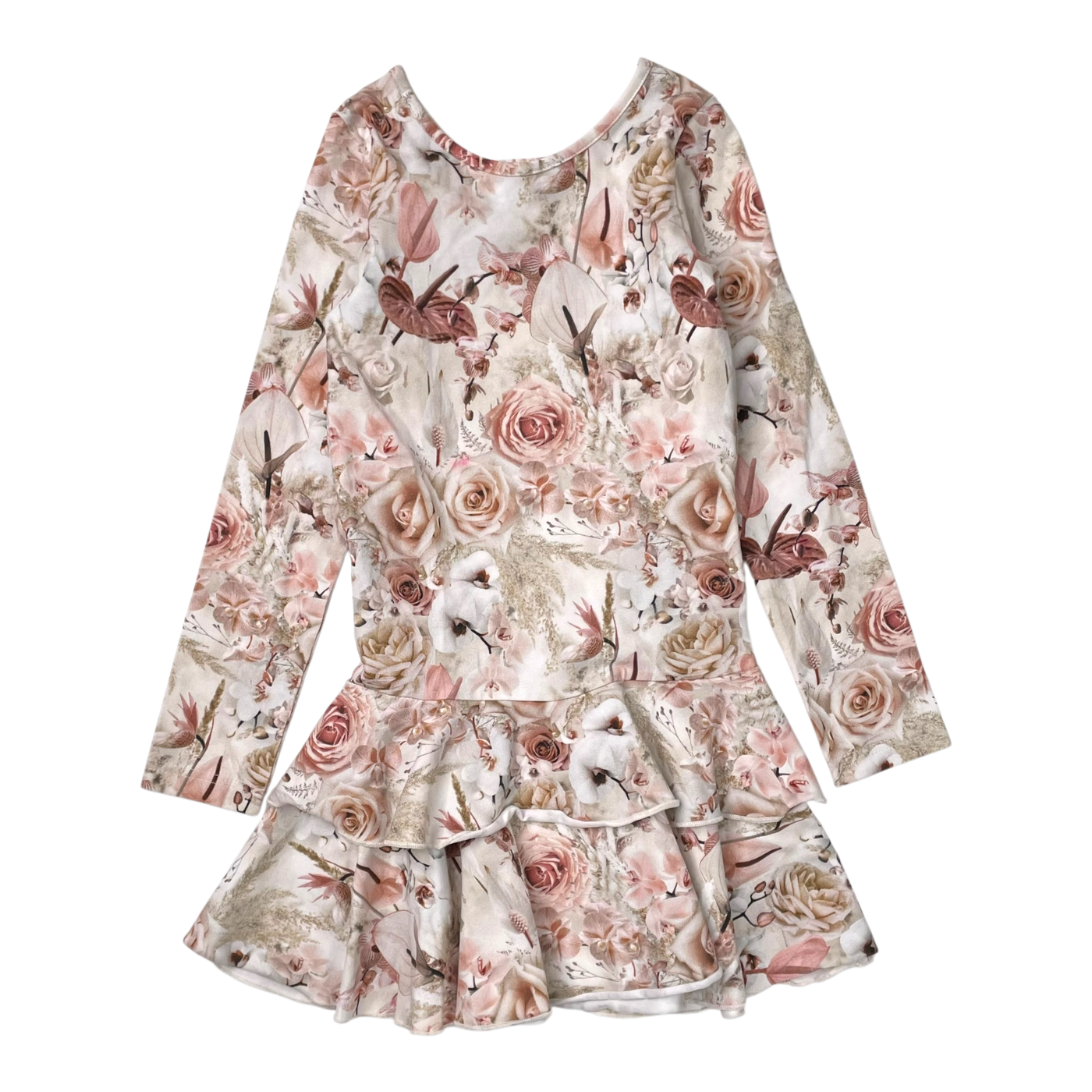 Gugguu frilla dress, flower | 110cm