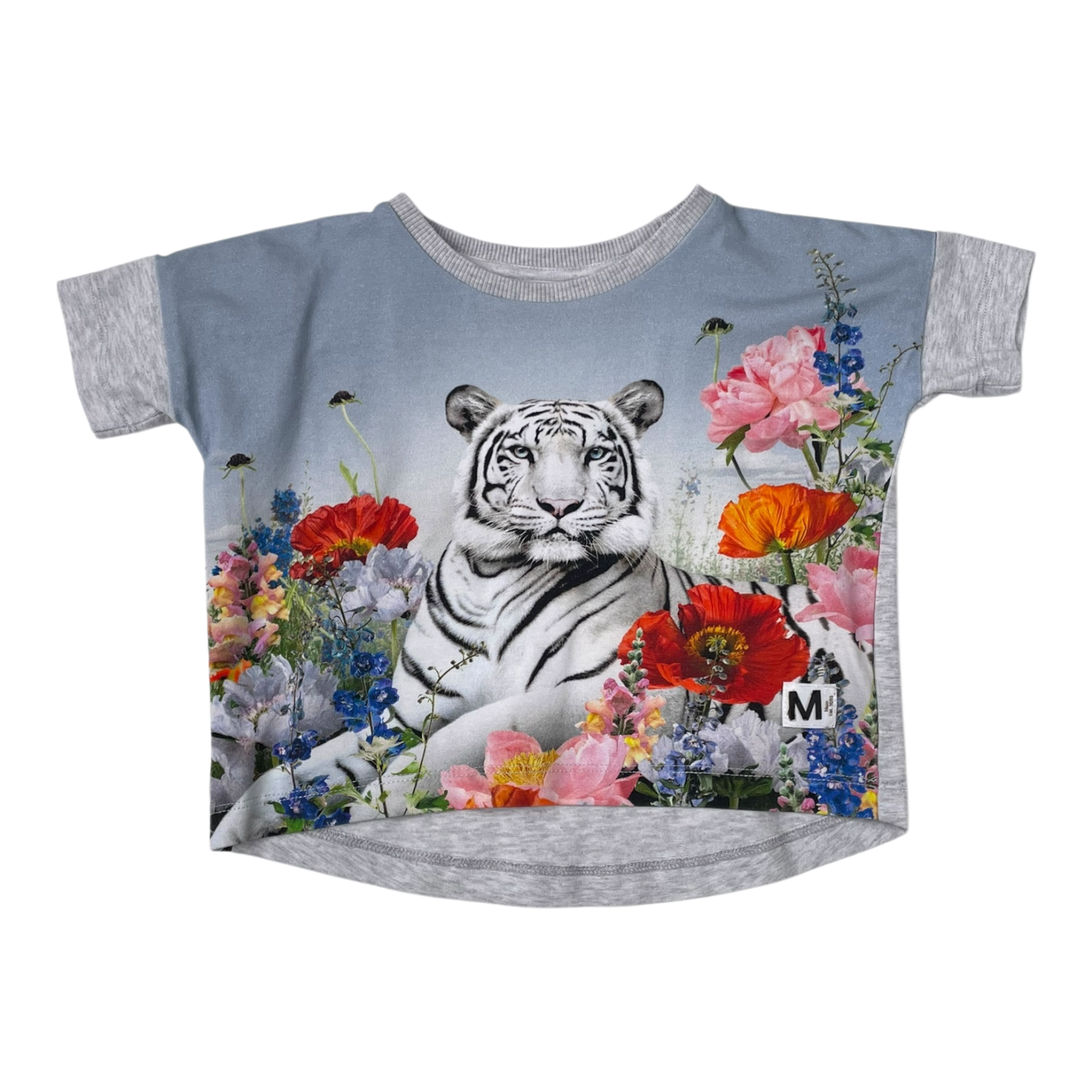 Molo t-shirt, white tiger | 92cm