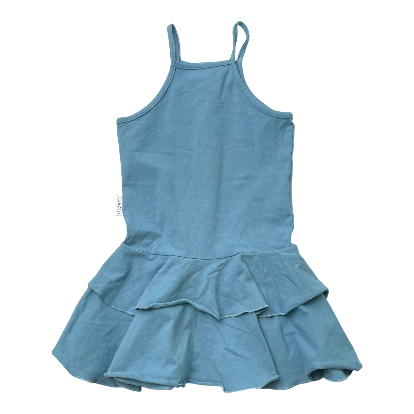 Gugguu spagetti frilla dress, blue | 98cm