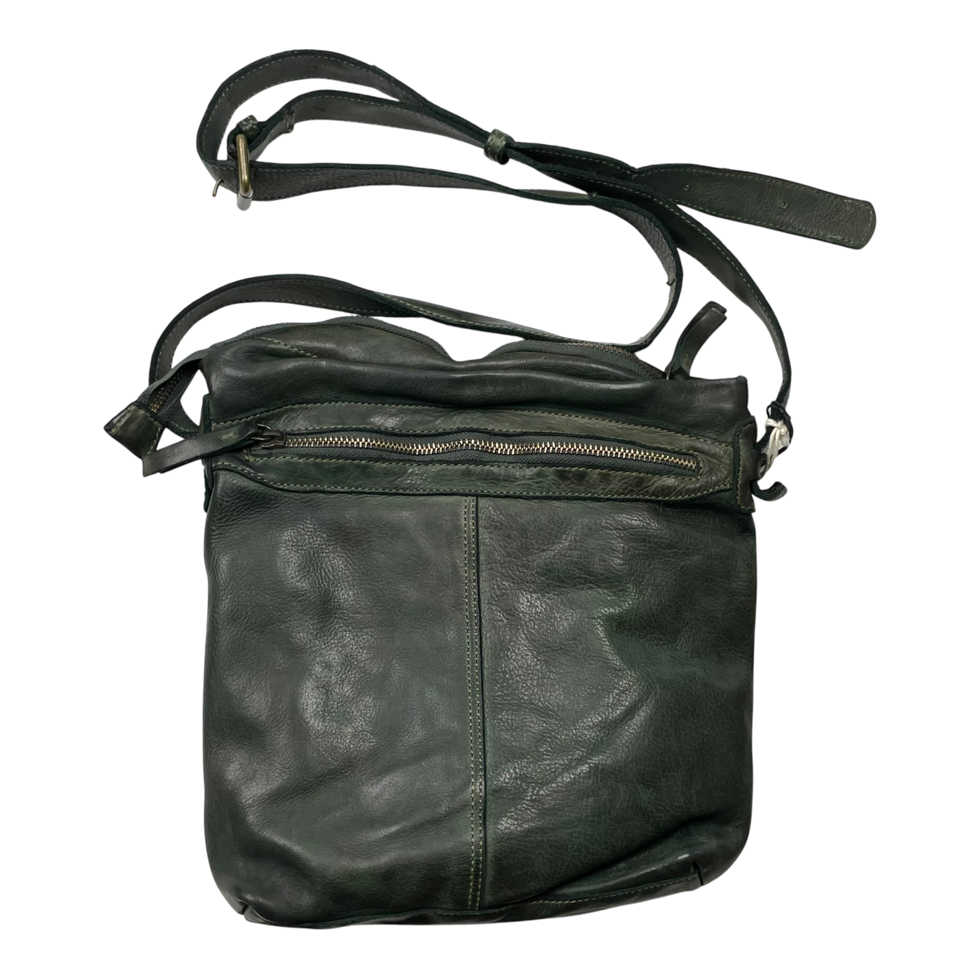 Harold's Bags leather submarine crossbag, hunter green