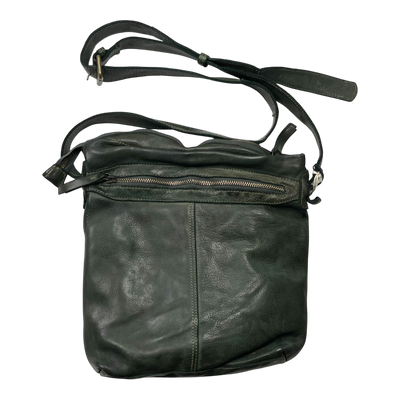 Harold's Bags leather submarine crossbag, hunter green