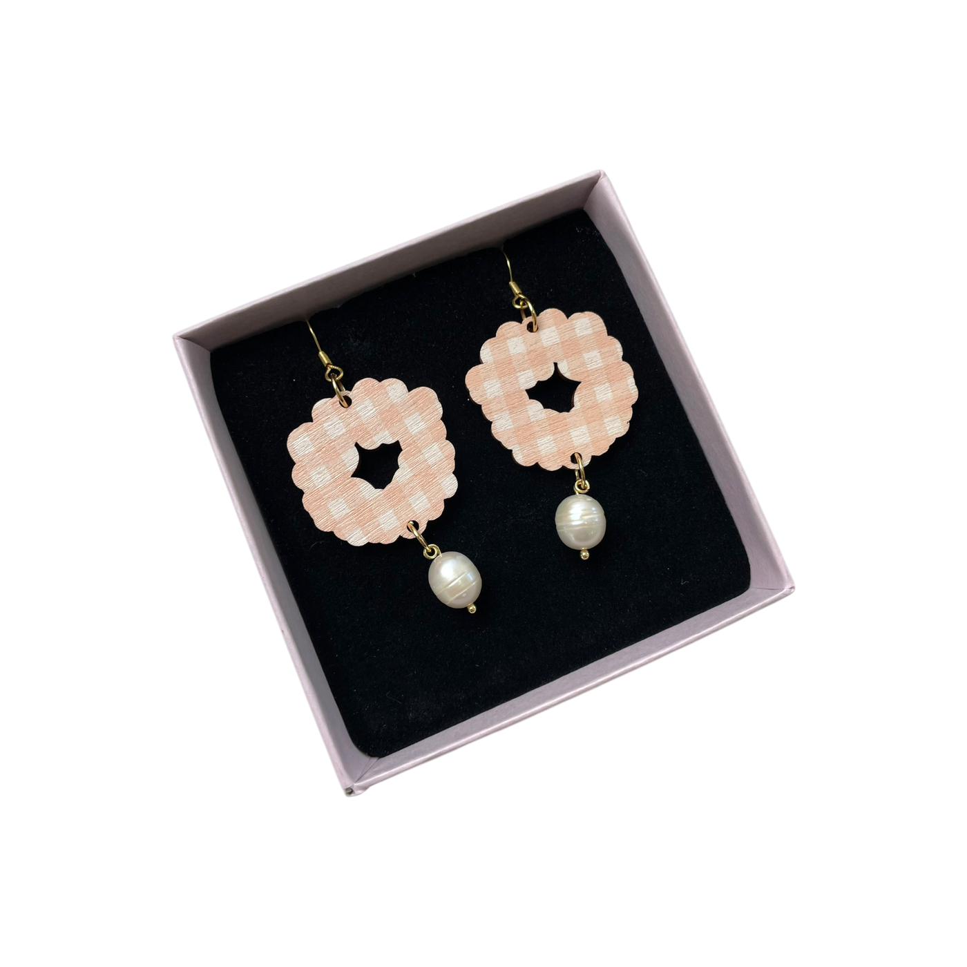 Maanantaimalli rauha earrings, peach/pearl | onesize