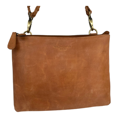 Holzrichter leather shoulder bag, caramel