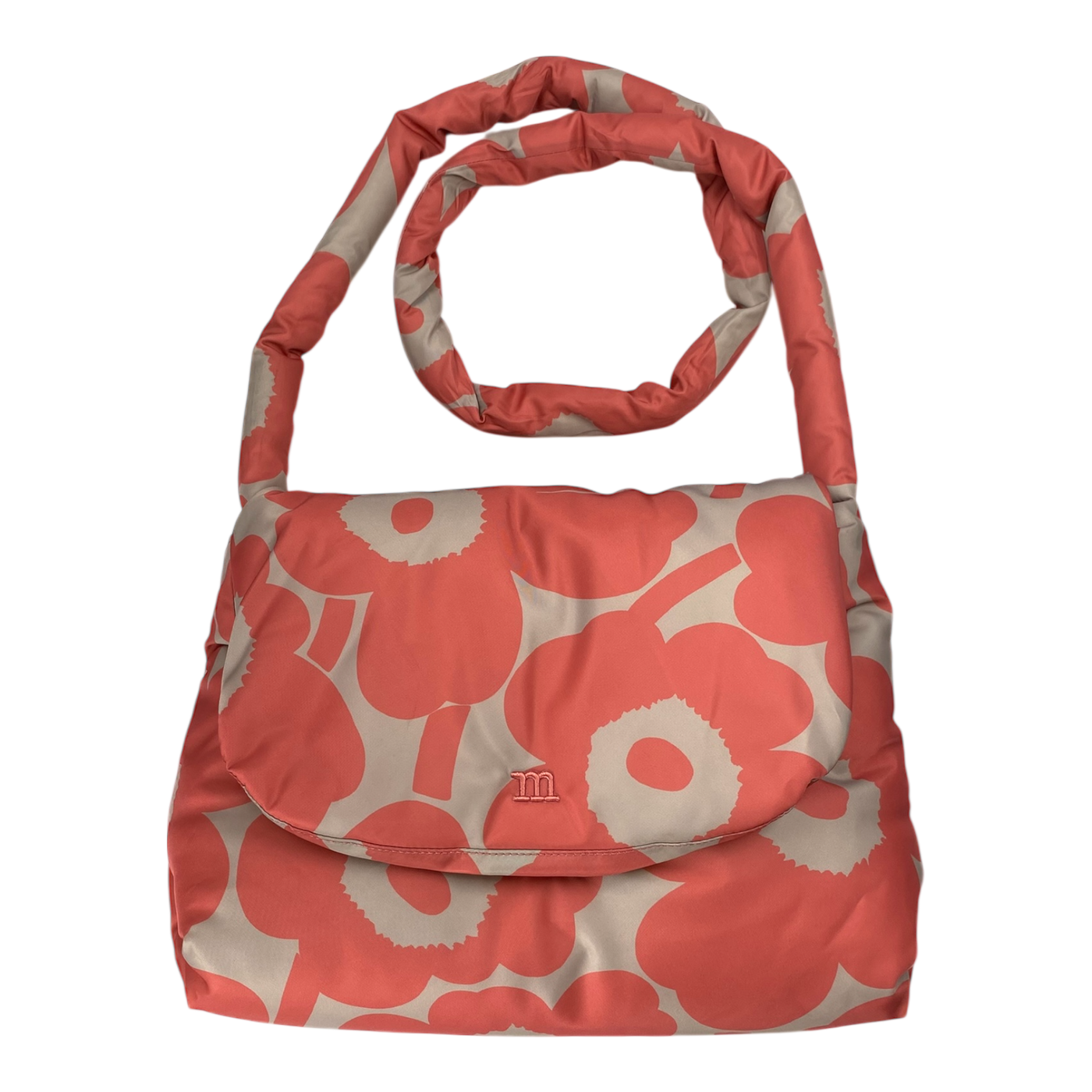 Marimekko messenger pillow unikko, beige/salmon pink | onesize