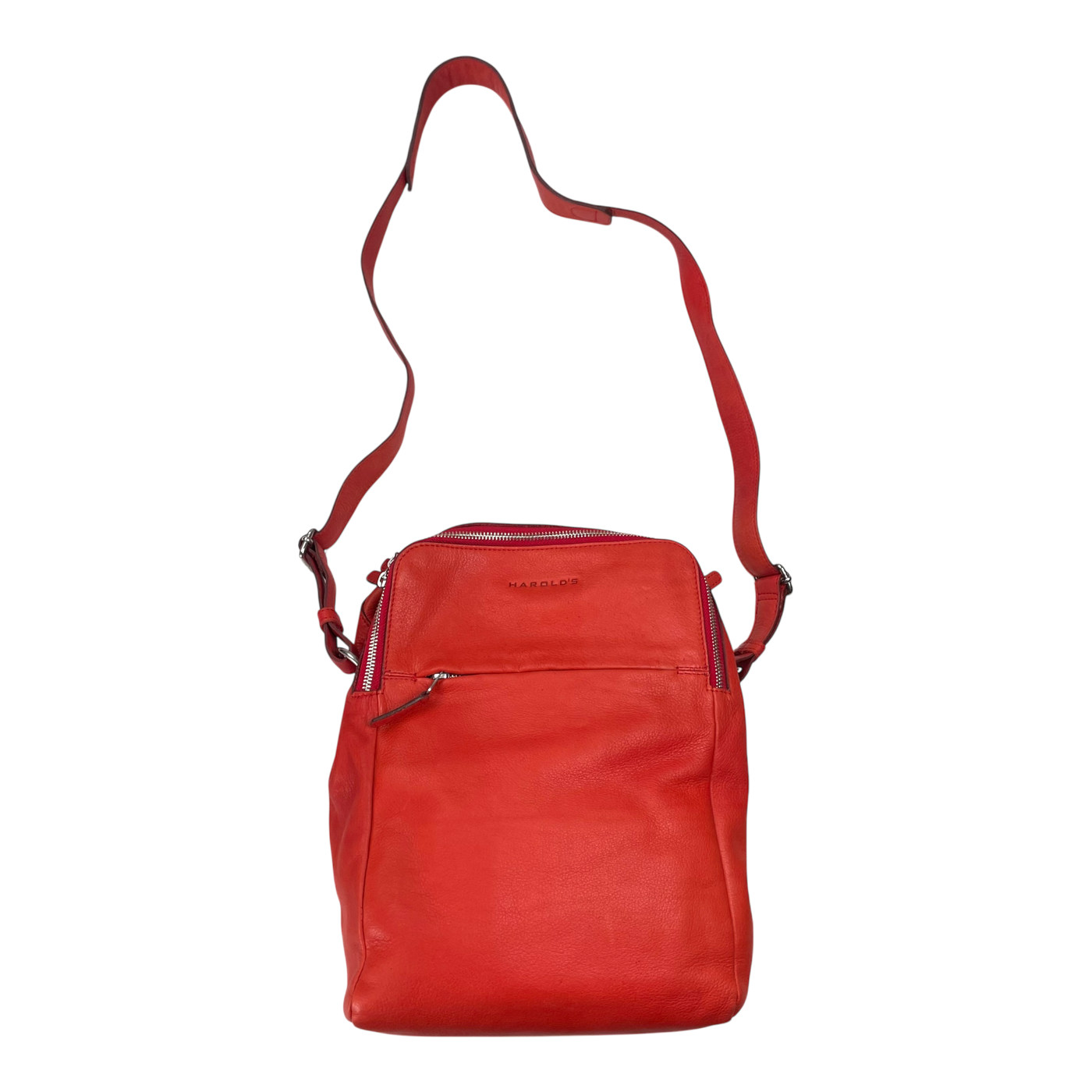 Harold's Bags leather tryo shopper, red