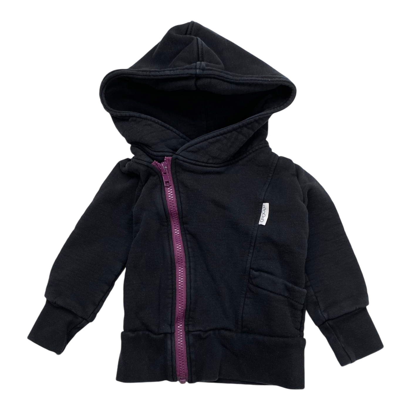 Gugguu zipper hoodie, black | 86cm