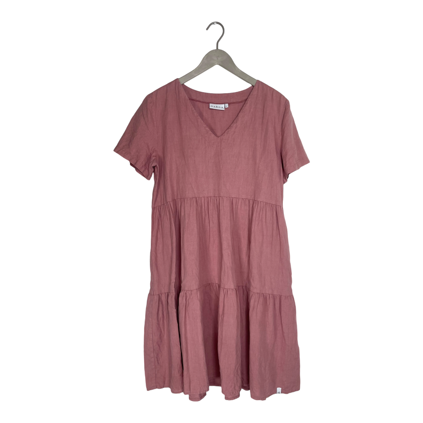 Nakoa linen layered dress, rose | woman L