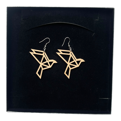 Yo Zen swan earrings, wheat