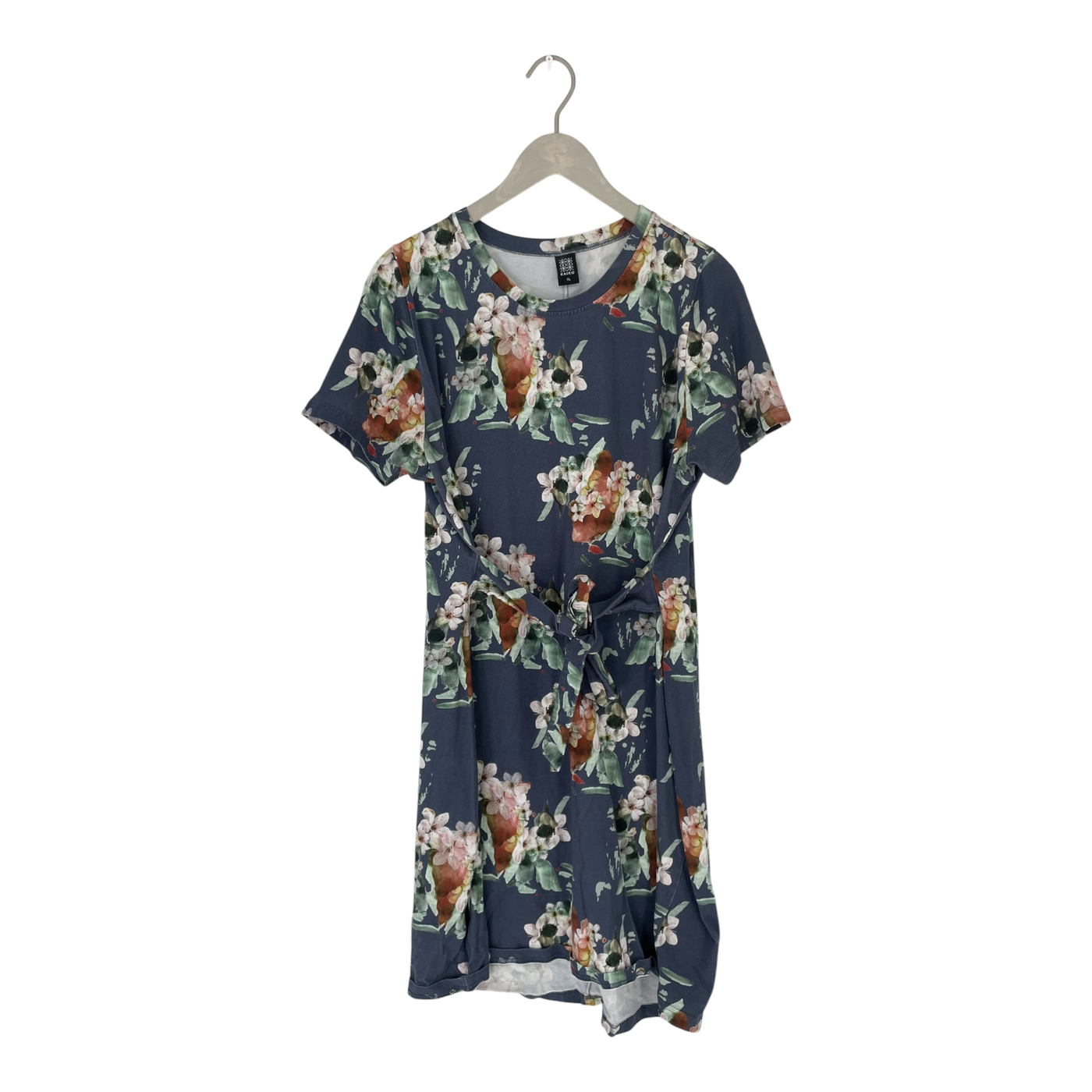 Kaiko t-shirt belted dress, blue blossom | woman XL