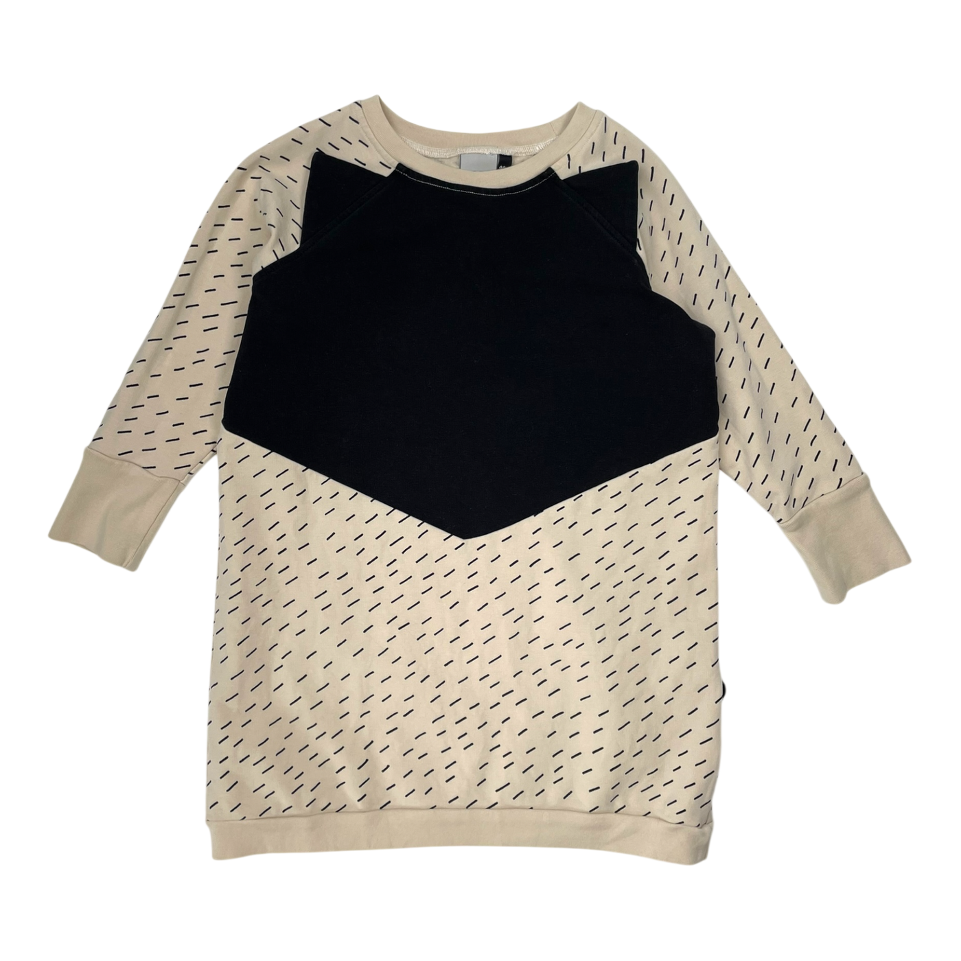 Papu fox sweat dress, black/beige | 98/104cm