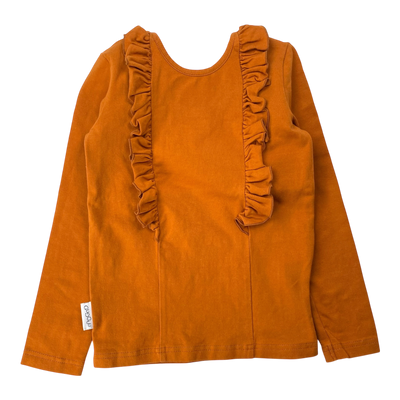 Gugguu frill shirt, burnt orange | 98cm