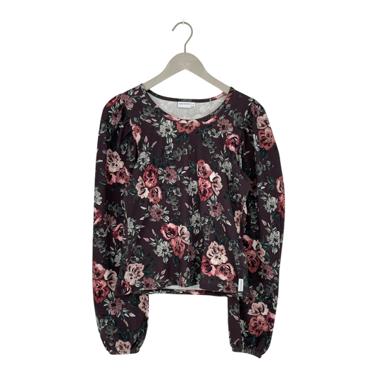 Versonpuoti puff shirt, burgundy flowers | woman M