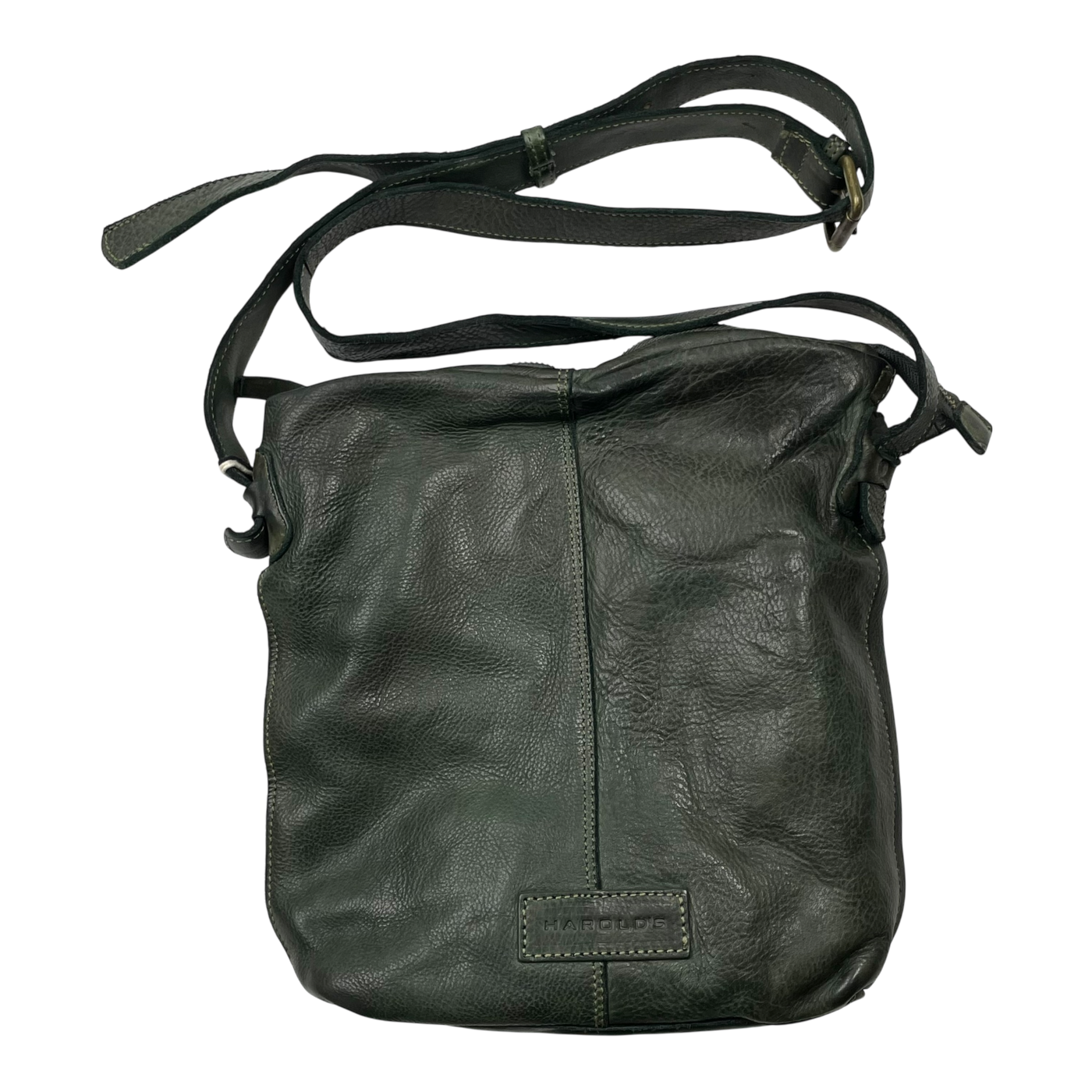 Harold's Bags leather submarine crossbag, hunter green