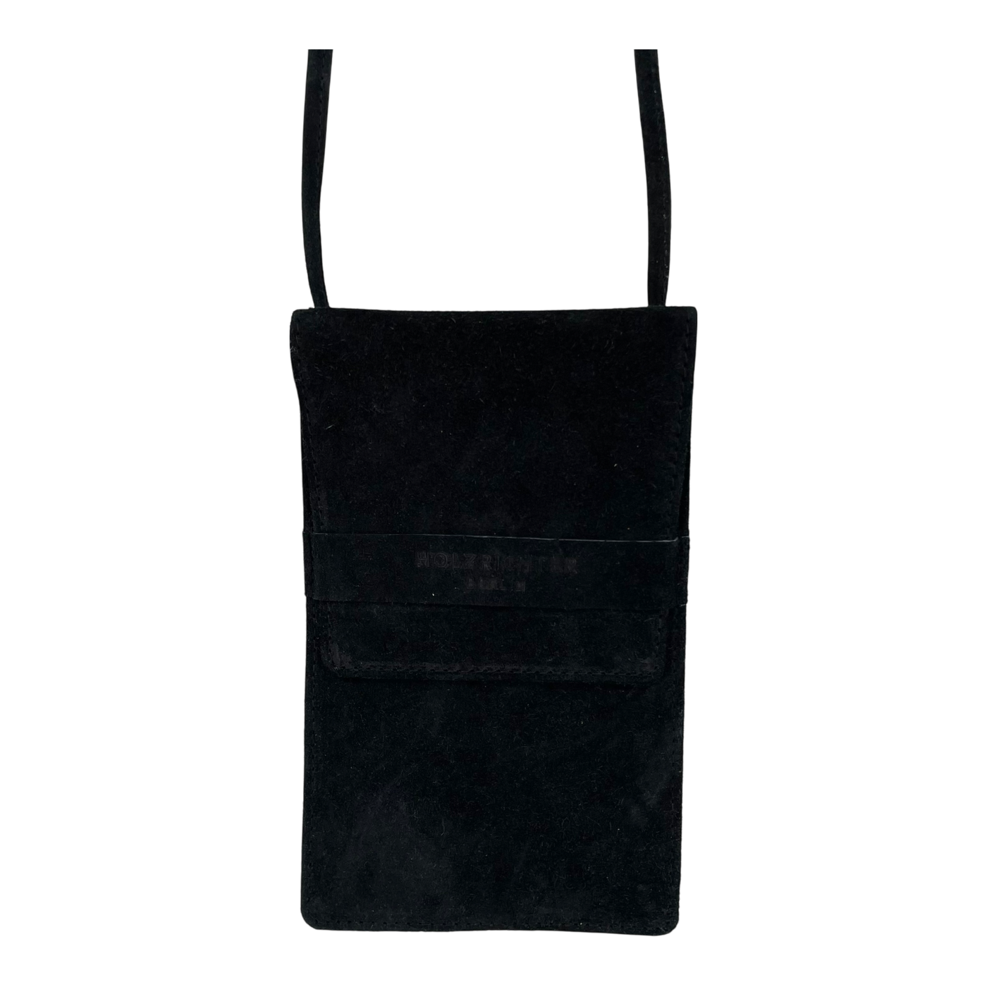 Holzrichter suede phone pocket, black