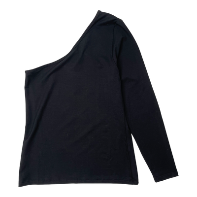 Toive one shoulder shirt, black | woman L