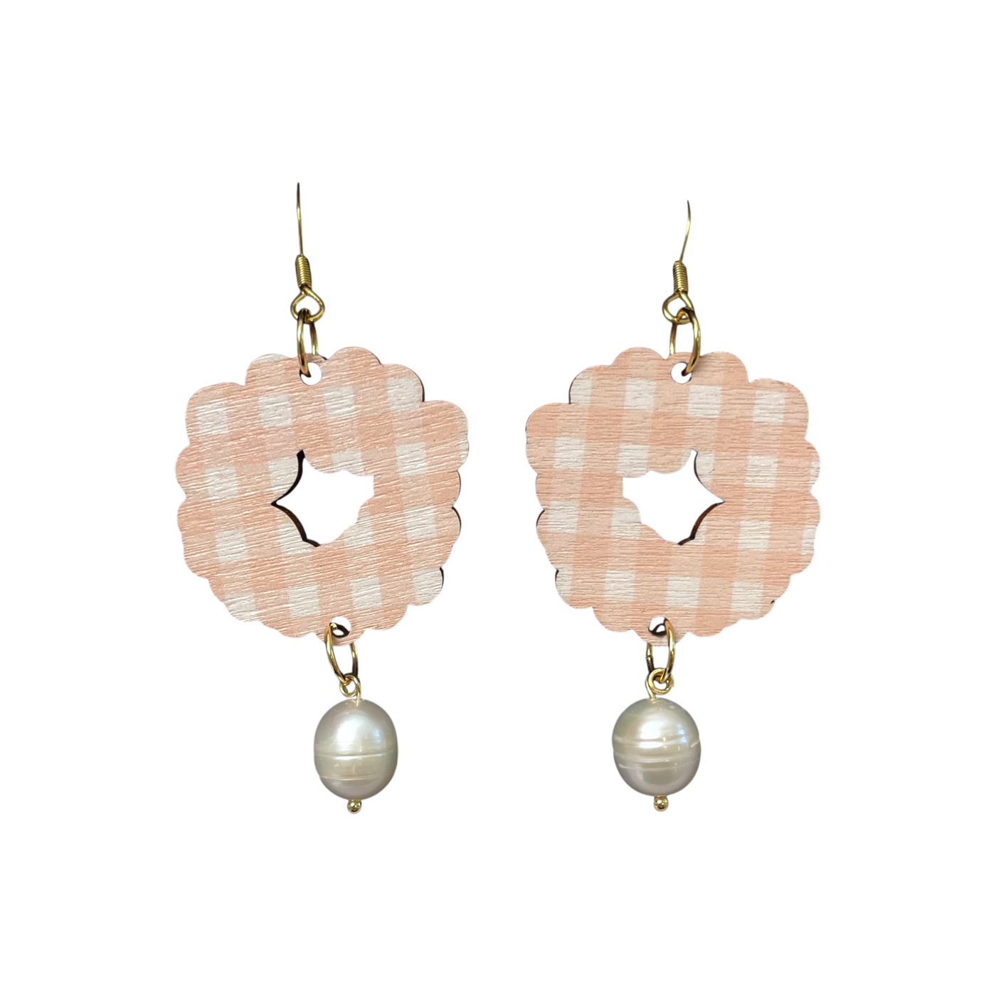 Maanantaimalli rauha earrings, peach/pearl | onesize