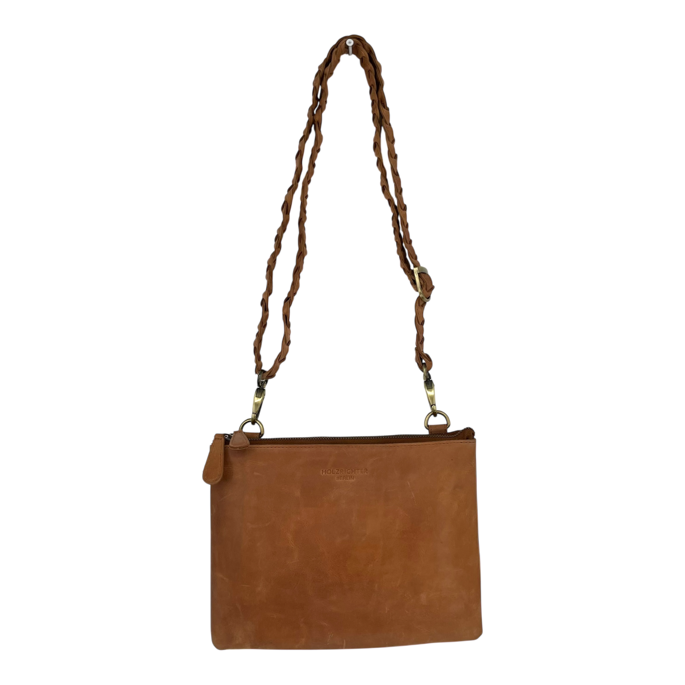 Holzrichter leather shoulder bag, caramel
