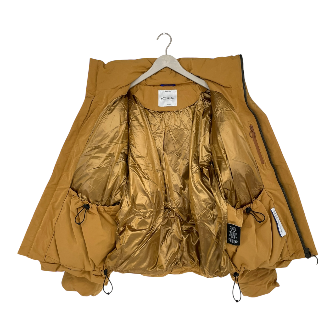 Embassy of Bricks and Logs puffer jacket, mustard | unisex L