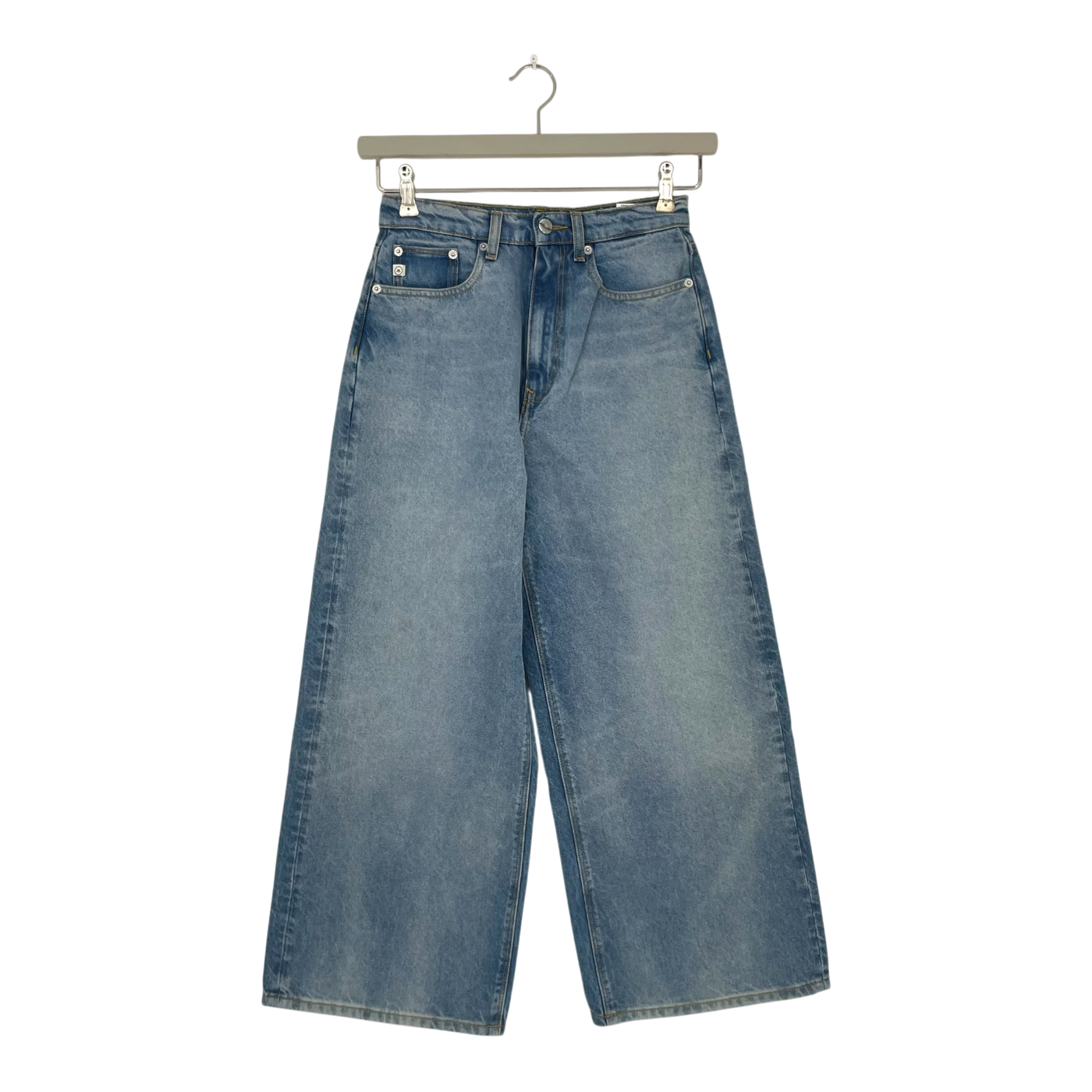 Mud Jeans Wide cropped jeans, denim blue | woman W26