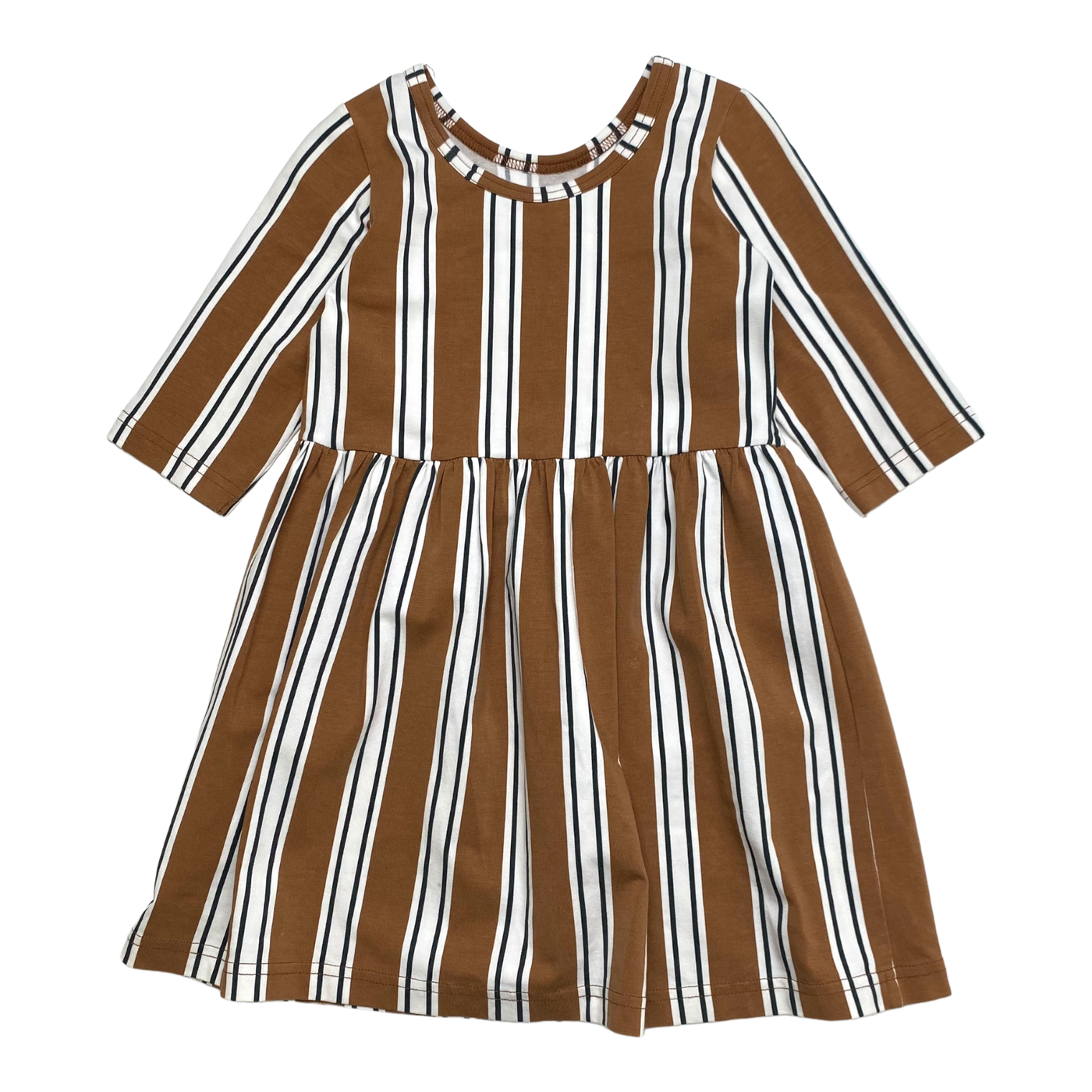 Kaiko dress, brown stripe | 98/104cm