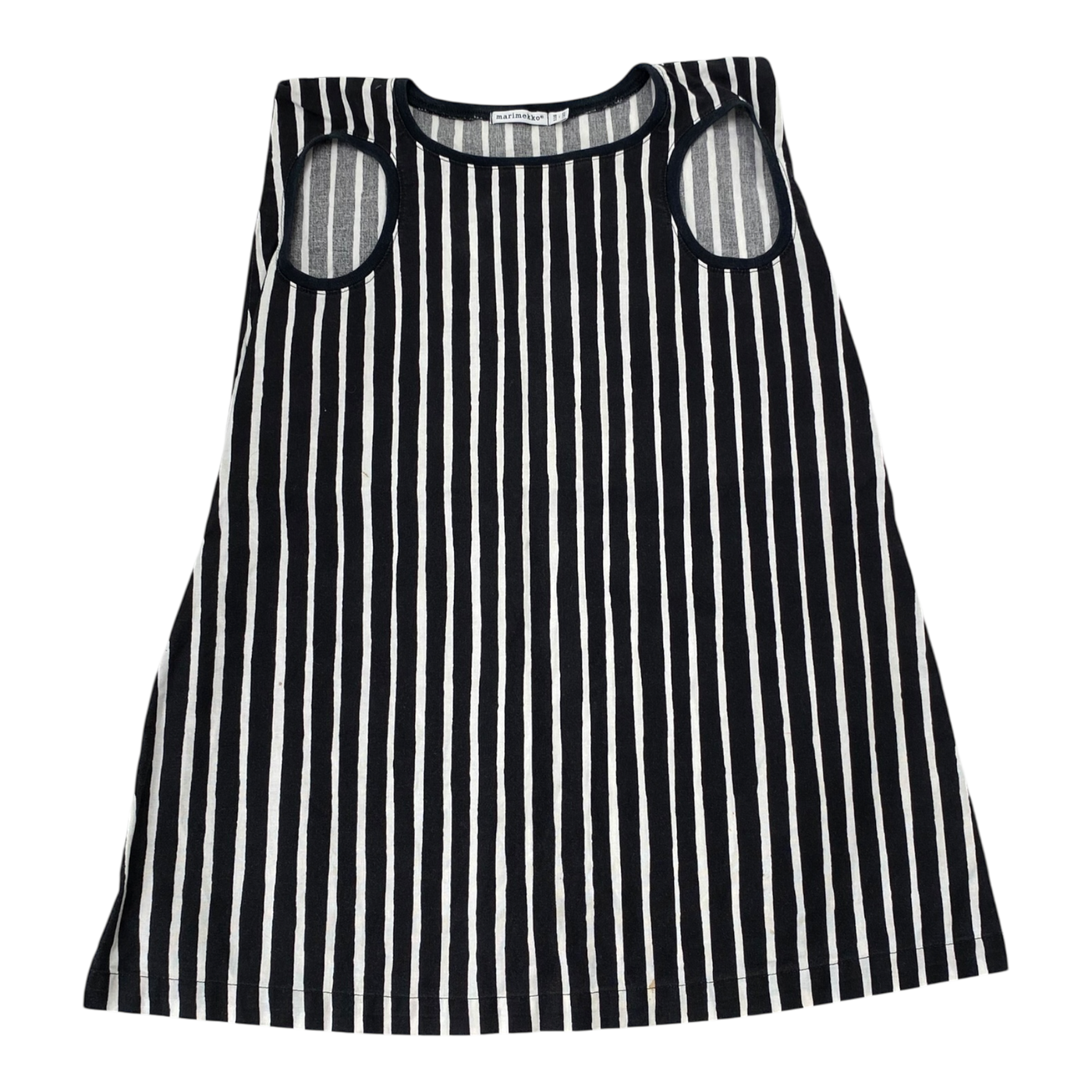 Marimekko stripe dress, black & white | 116/122cm
