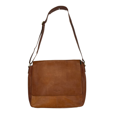 Holzrichter leather messenger bag, caramel