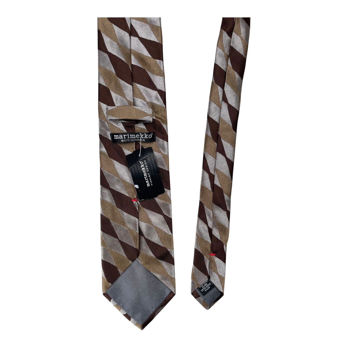 Marimekko silk tie, brown harlequin