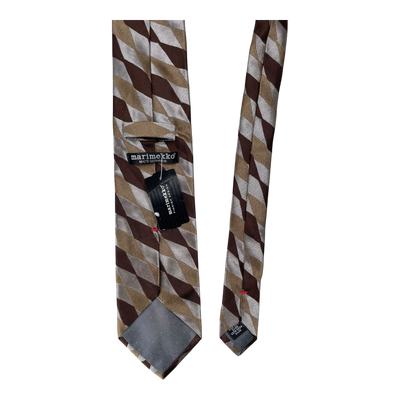 Marimekko silk tie, brown harlequin