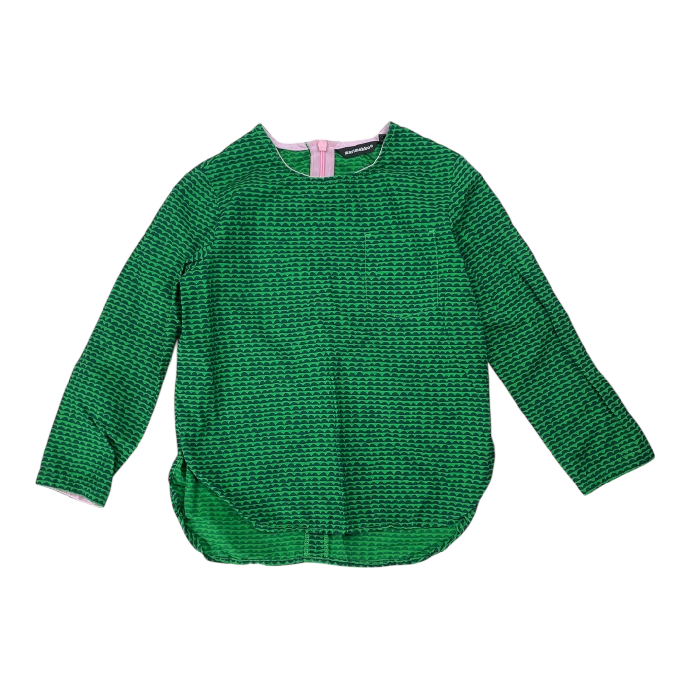 Marimekko woven poma shirt, green / black | 92/98cm