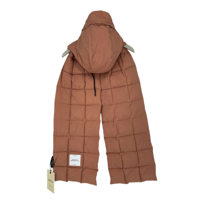 Embassy of Bricks and Logs dublin puffer scarf, salmon red