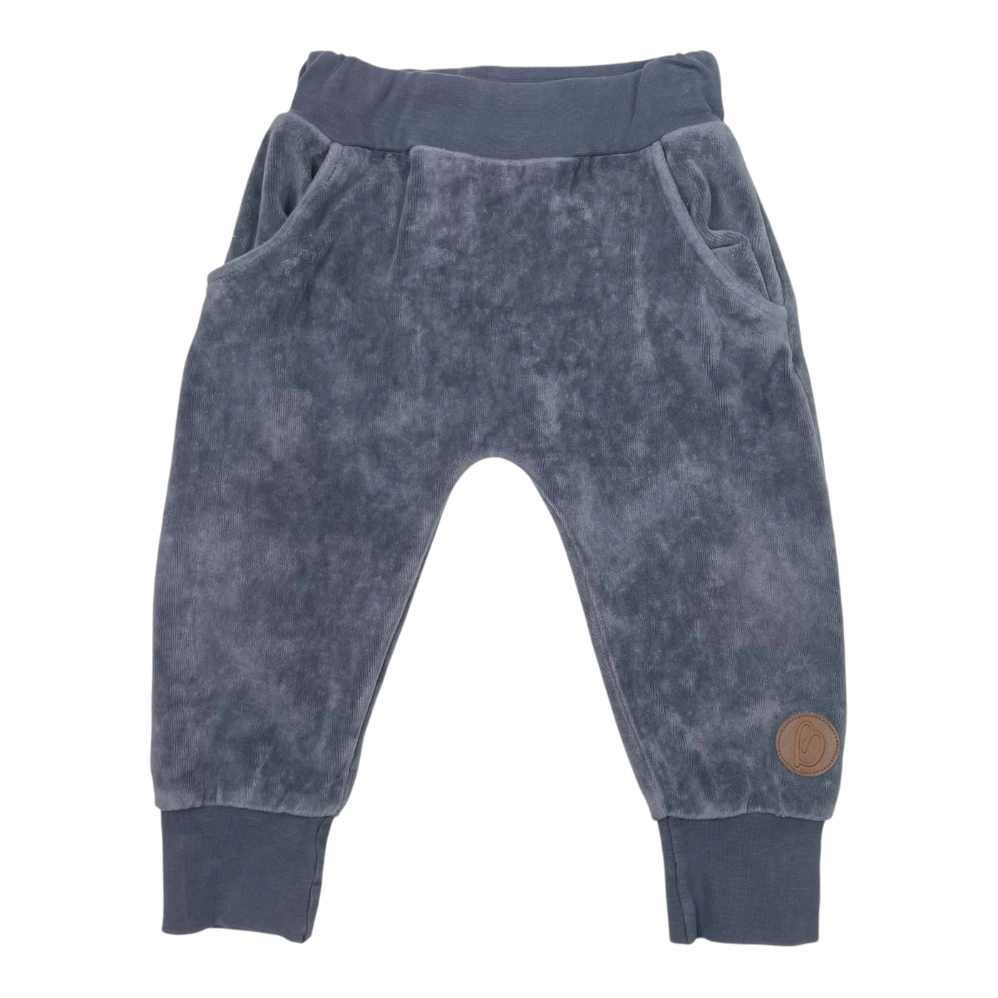 Blaa baby velour sweatpants, grey | 74/80cm