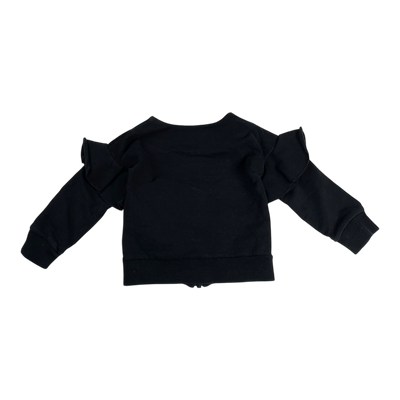 Gugguu frill zipper sweatshirt, black | 80cm