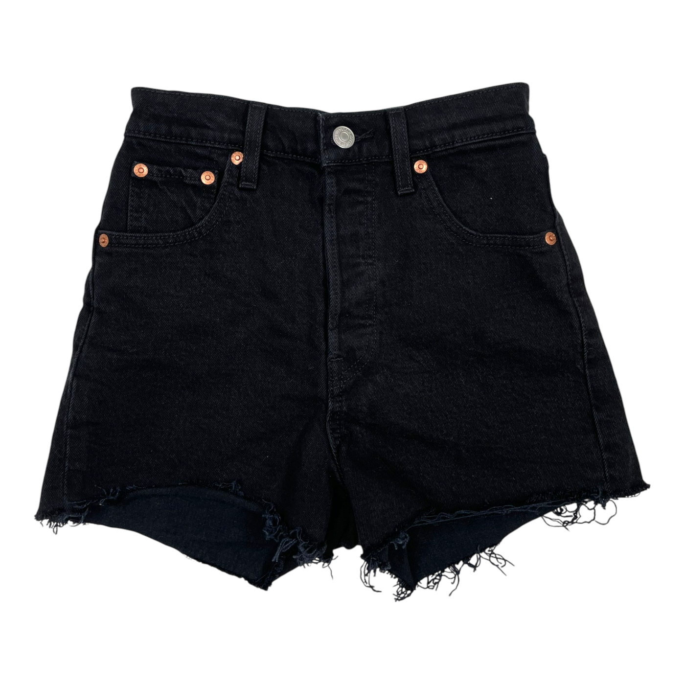 Levi's rib cage shorts, black denim | W23