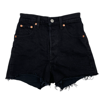 Levi's rib cage shorts, black denim | W23