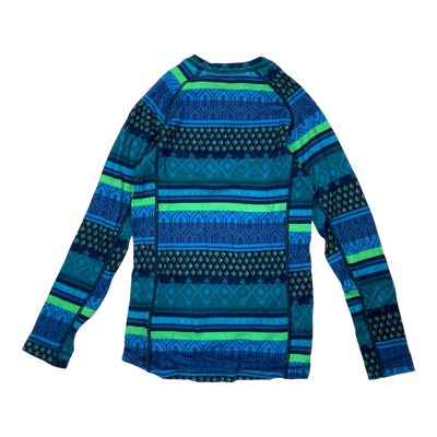 Reima taitoa wool baselayer set, blue/green | 130cm