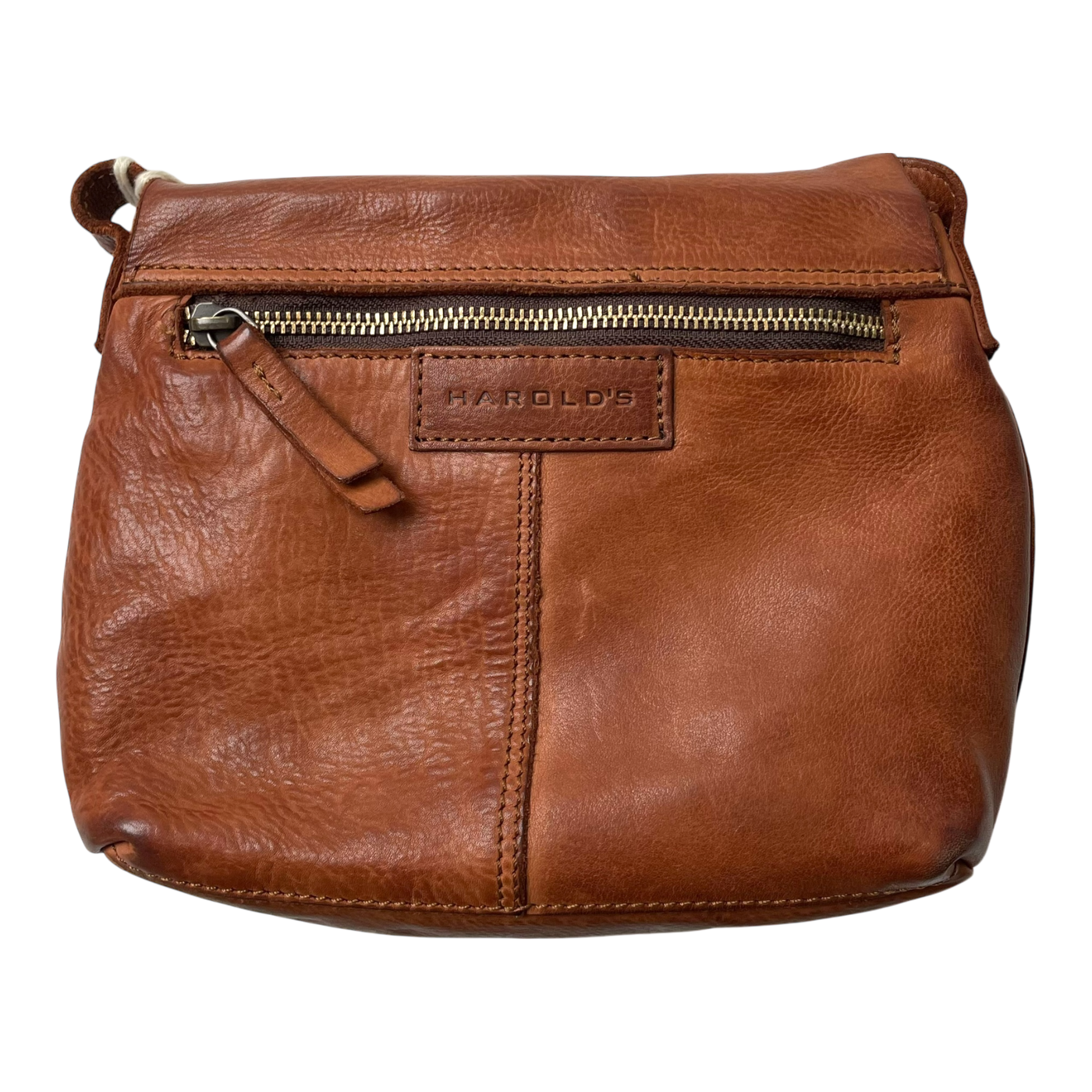 Harold's Bags leather submarine crossbag small, cognac
