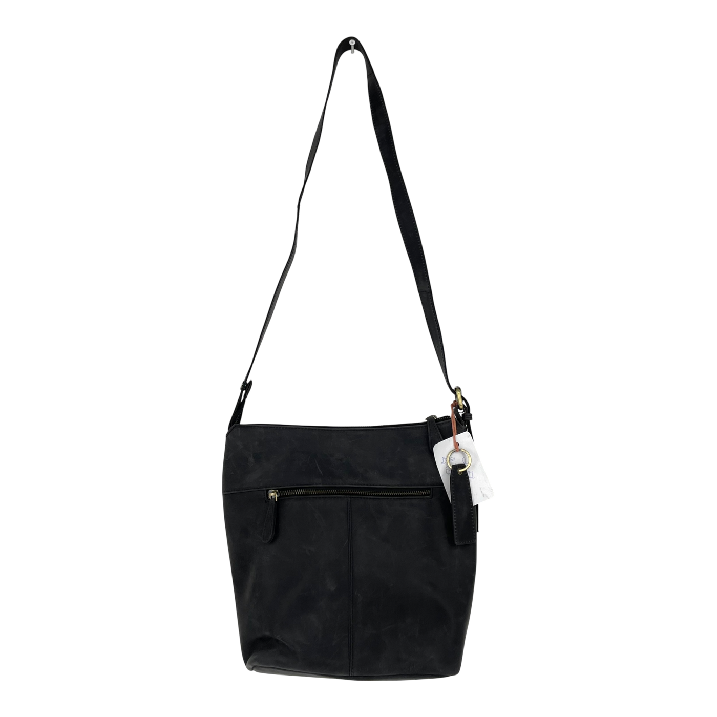 Holzrichter leather hobo bag, black/grey