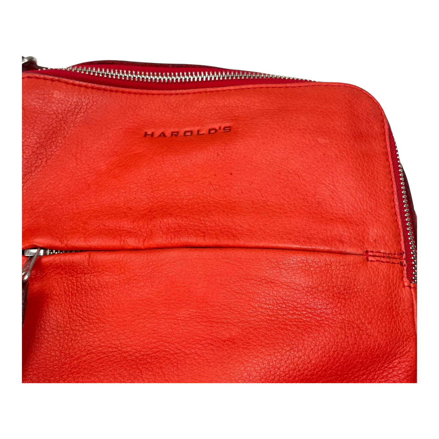 Harold's Bags leather tryo shopper, red