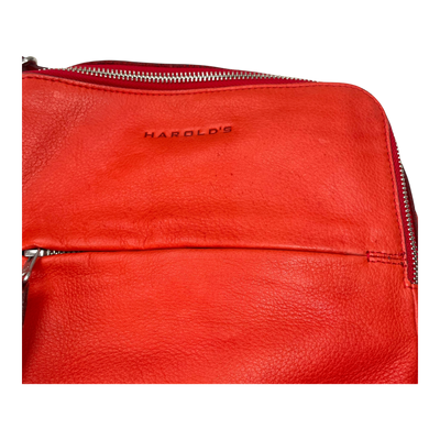 Harold's Bags leather tryo shopper, red