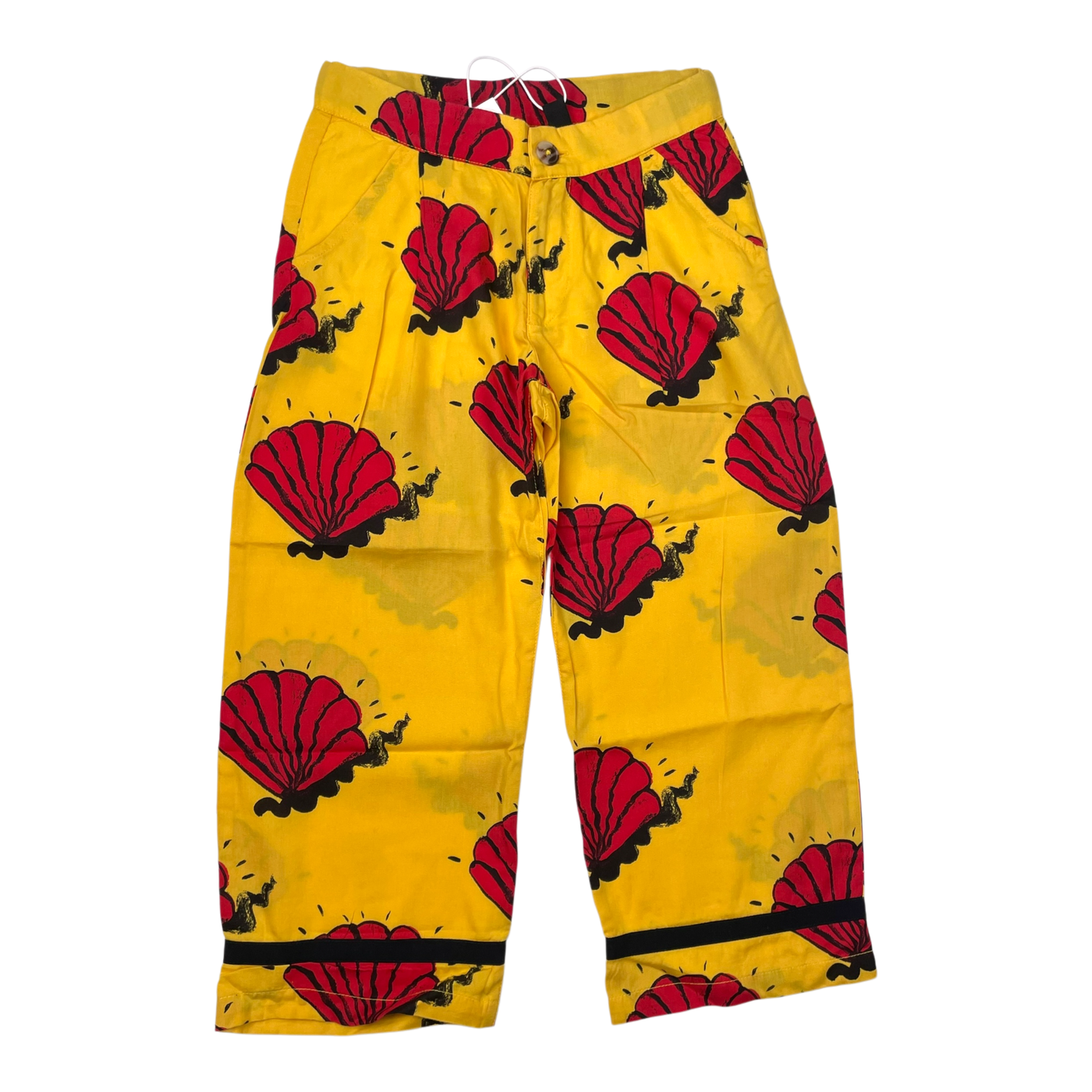 Mini Rodini woven pants, yellow & red | 116/122cm