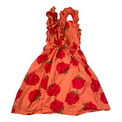 Mainio ruffle dress, strawberry | 134/140cm