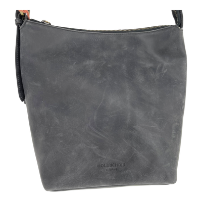 Holzrichter leather hobo bag, black/grey